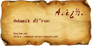 Adamik Áron névjegykártya
