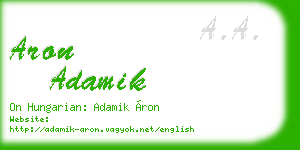 aron adamik business card